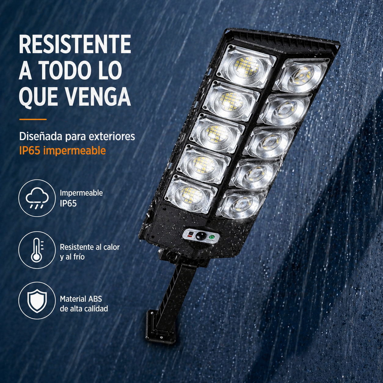 Lámpara solar con 10 luces LED y sensor de movimiento